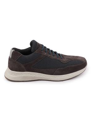grey suede lace up sneakers - 18010352 - Standard Image - 2