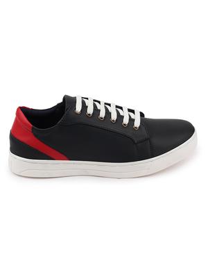 navy pu lace up sneakers - 18010366 - Standard Image - 2