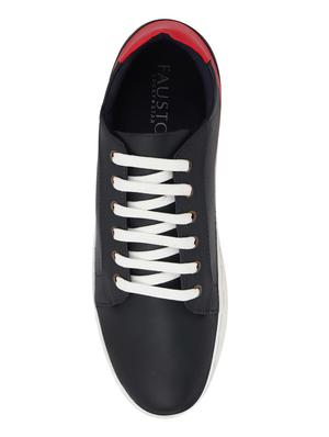 navy pu lace up sneakers - 18010366 - Standard Image - 4