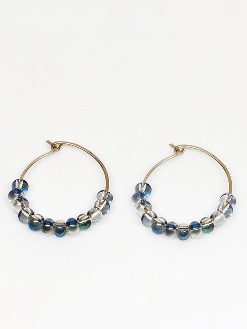 blue beads balli earring - 18010969 -  Standard Image - 0