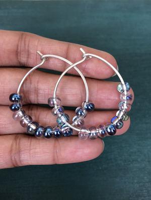 blue beads balli earring - 18010969 - Standard Image - 2