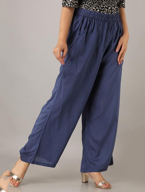 mid rise solid palazzo - 18011718 - Standard Image - 1