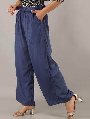 mid rise solid palazzo - 18011718 - Standard Image - 2