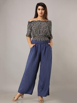 mid rise solid palazzo - 18011718 - Standard Image - 4