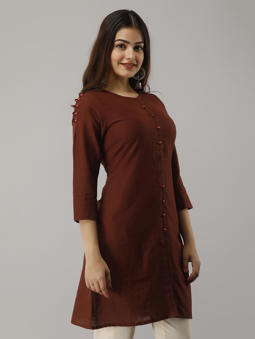 round neck solid tunic - 18011768 - Zoom Image - 2