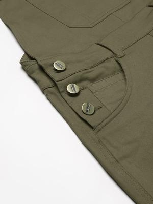 square neck solid dungaree jumpsuit - 18011915 - Standard Image - 4
