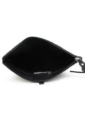 grey leatherette (pu) fold over clutch - 18012317 - Standard Image - 3