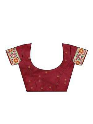 ethnic motifs woven saree with blouse - 18012339 - Standard Image - 5