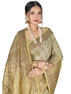 ethnic motifs banarasi saree with blouse - 18012347 - Standard Image - 3