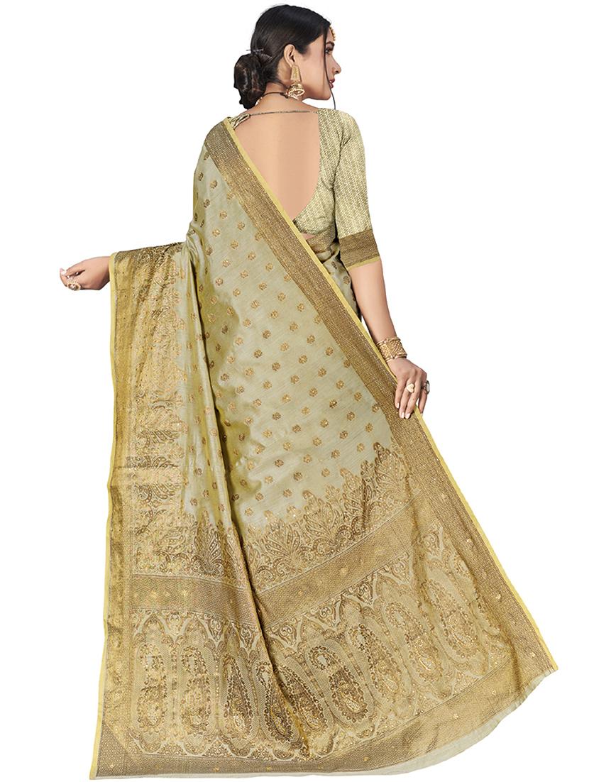 ethnic motifs banarasi saree with blouse - 18012347 - Zoom Image - 2