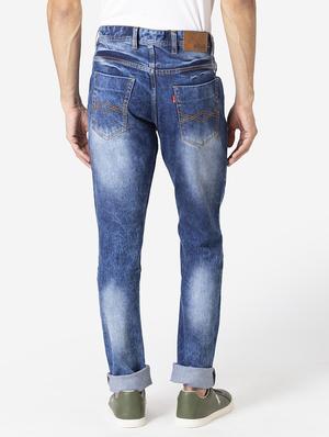 blue heavy washed denim jeans - 18012498 - Standard Image - 3