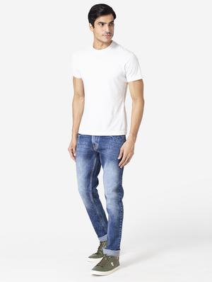 blue heavy washed denim jeans - 18012498 - Standard Image - 4