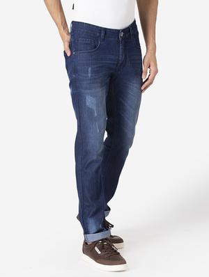 blue light washed ripped denim jeans - 18012501 - Standard Image - 2