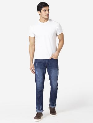 blue light washed ripped denim jeans - 18012501 - Standard Image - 4