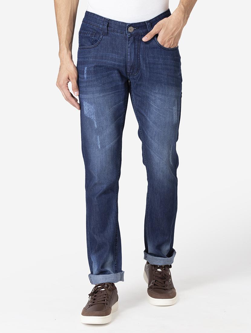 blue light washed ripped denim jeans - 18012501 - Zoom Image - 1