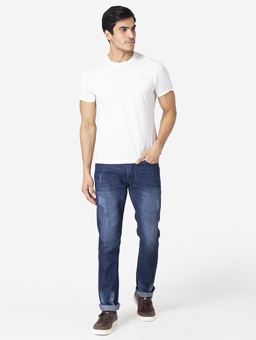 blue light washed ripped denim jeans - 18012501 - Zoom Image - 4
