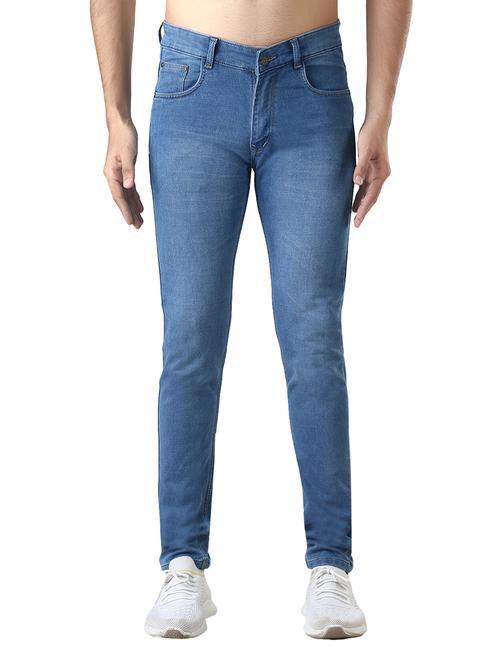 blue light washed denim jeans - 18012803 - Standard Image - 1