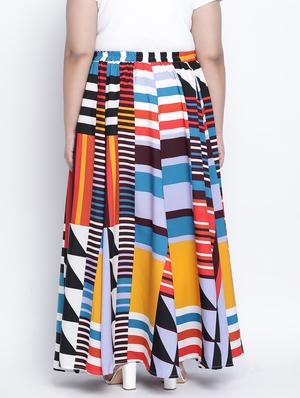 tie front printed a-line skirt - 18013241 - Standard Image - 3