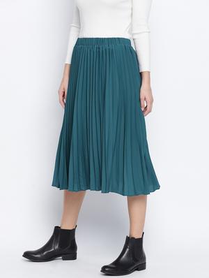 mid rise solid a-line skirt - 18013244 - Standard Image - 2