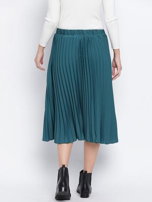 mid rise solid a-line skirt - 18013244 - Standard Image - 3