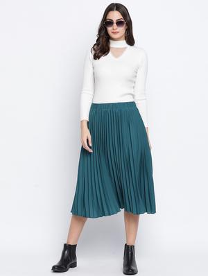 mid rise solid a-line skirt - 18013244 - Standard Image - 4