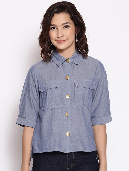 pocket patch solid shirt - 18013263 - Very Small Image - 1
