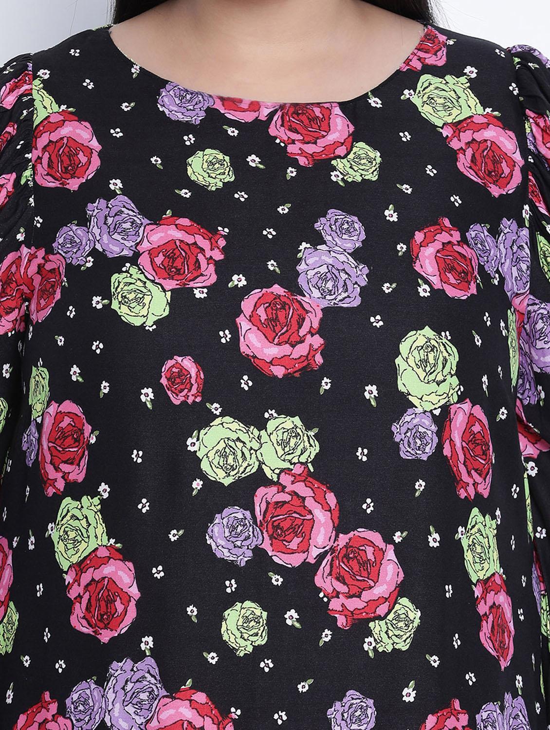 round neck printed a-line dress - 18013316 - Zoom Image - 5