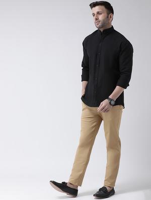 black solid casual shirt - 18013474 - Standard Image - 5