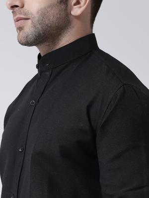 black solid casual shirt - 18013474 - Standard Image - 6