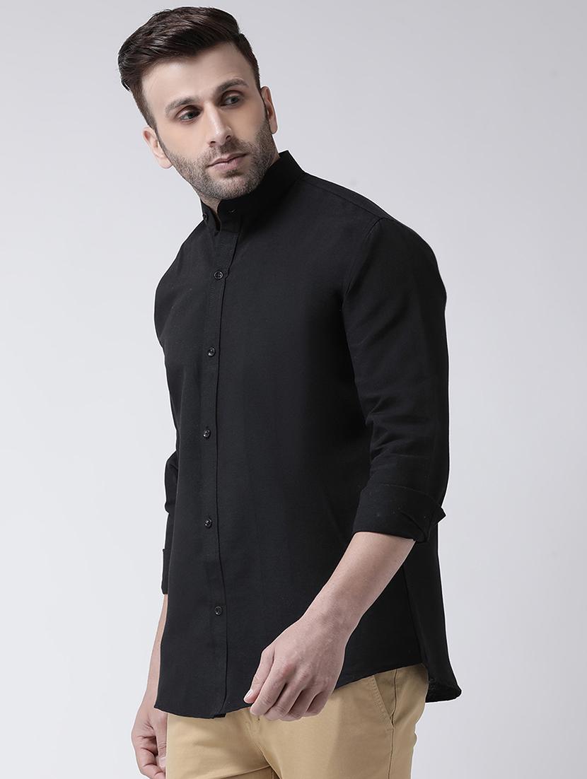 black solid casual shirt - 18013474 - Zoom Image - 2