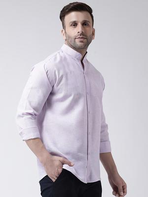purple solid casual shirt - 18013489 - Standard Image - 3
