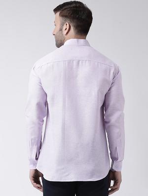 purple solid casual shirt - 18013489 - Standard Image - 4