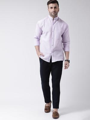 purple solid casual shirt - 18013489 - Standard Image - 5