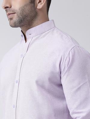 purple solid casual shirt - 18013489 - Standard Image - 6
