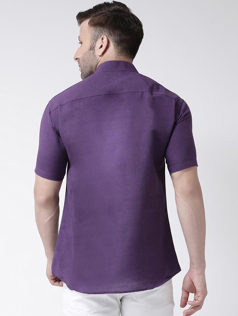 purple solid casual shirt - 18013503 - Zoom Image - 4