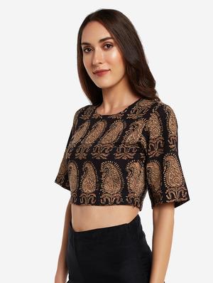 black paisley crop top - 18013835 - Standard Image - 2