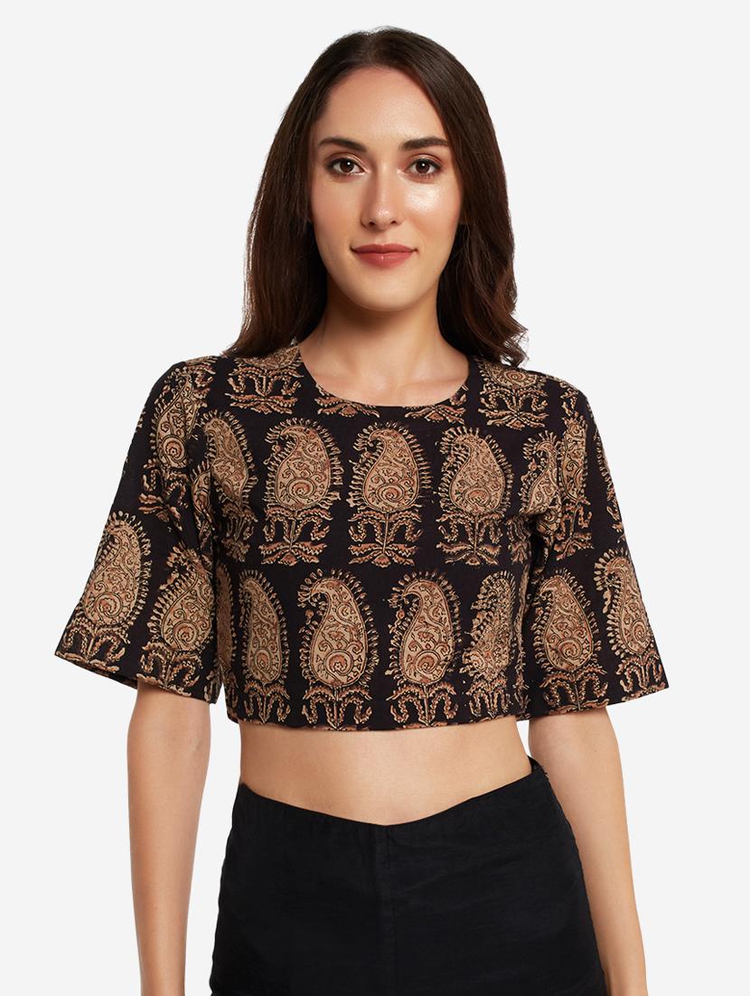 black paisley crop top - 18013835 - Zoom Image - 1