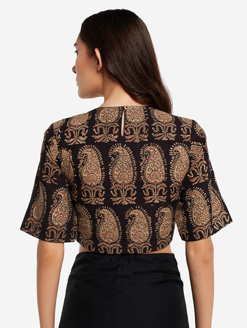 black paisley crop top - 18013835 - Zoom Image - 3