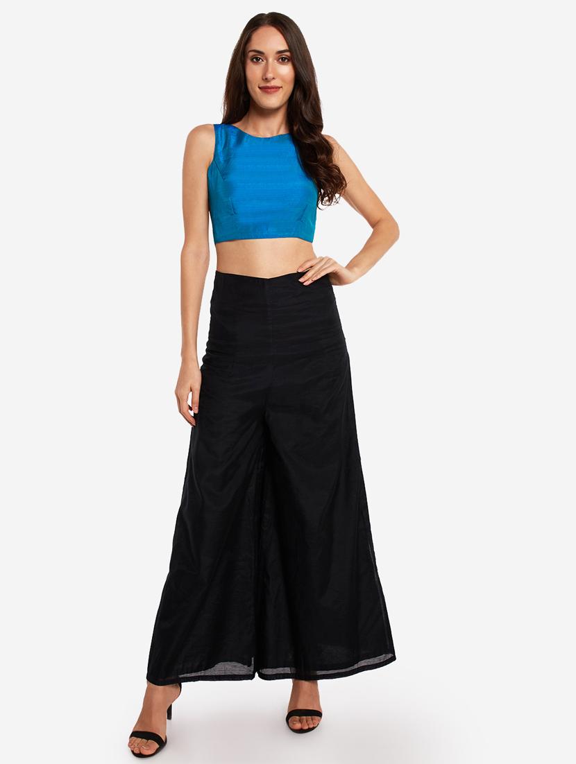 blue zari striped blouse - 18013837 - Zoom Image - 4