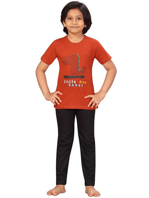 round neck printed nightwear pajama set - 18014100 - Very Small Image - 1