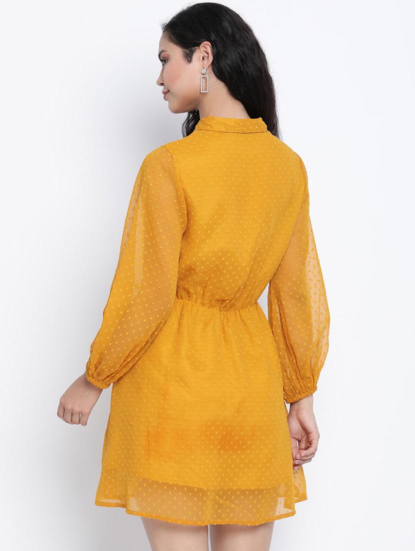 frill detail dobby a-line dress - 18014405 - Zoom Image - 3