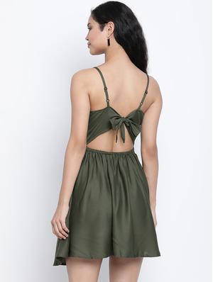 cami neck solid a-line dress - 18014410 - Standard Image - 3