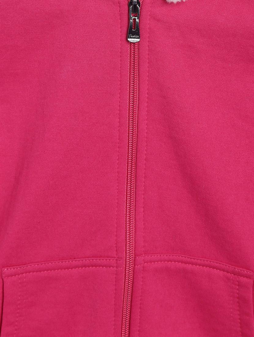 hooded neck solid sweatshirt - 18014615 - Zoom Image - 3