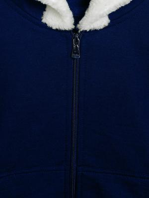 hooded neck solid sweatshirt - 18014625 - Standard Image - 3