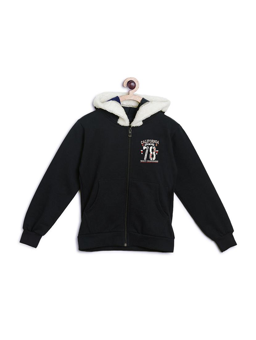 hooded neck solid sweatshirt - 18014711 - Zoom Image - 1