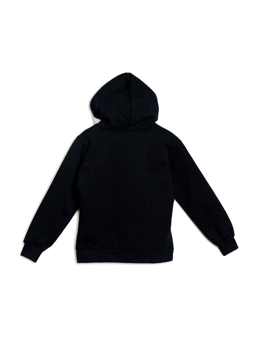 hooded neck solid sweatshirt - 18014711 - Zoom Image - 2