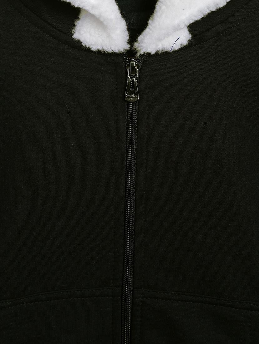 hooded neck solid sweatshirt - 18014711 - Zoom Image - 3