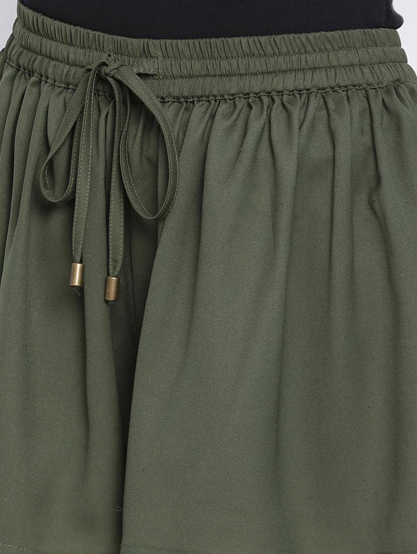 drawstring waist solid shorts - 18014728 - Zoom Image - 5