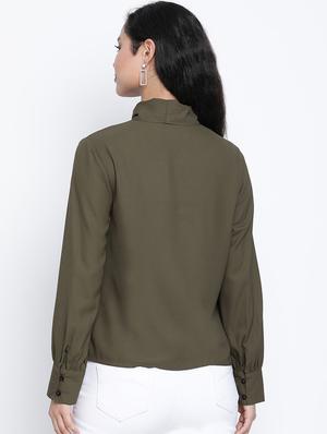 tie up neck solid top - 18014737 - Standard Image - 3