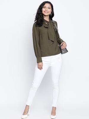 tie up neck solid top - 18014737 - Standard Image - 4